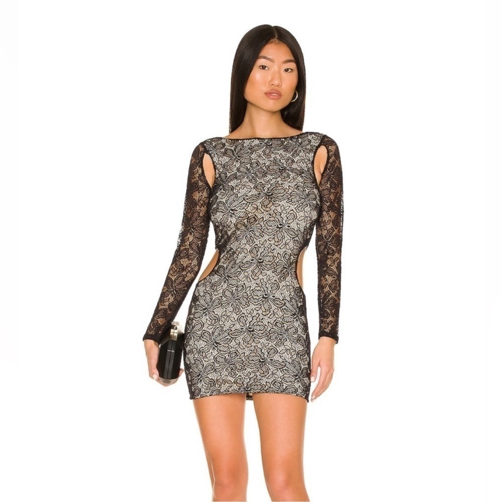 NBD Revolve Wilder Lace Cut Out Mini Dress